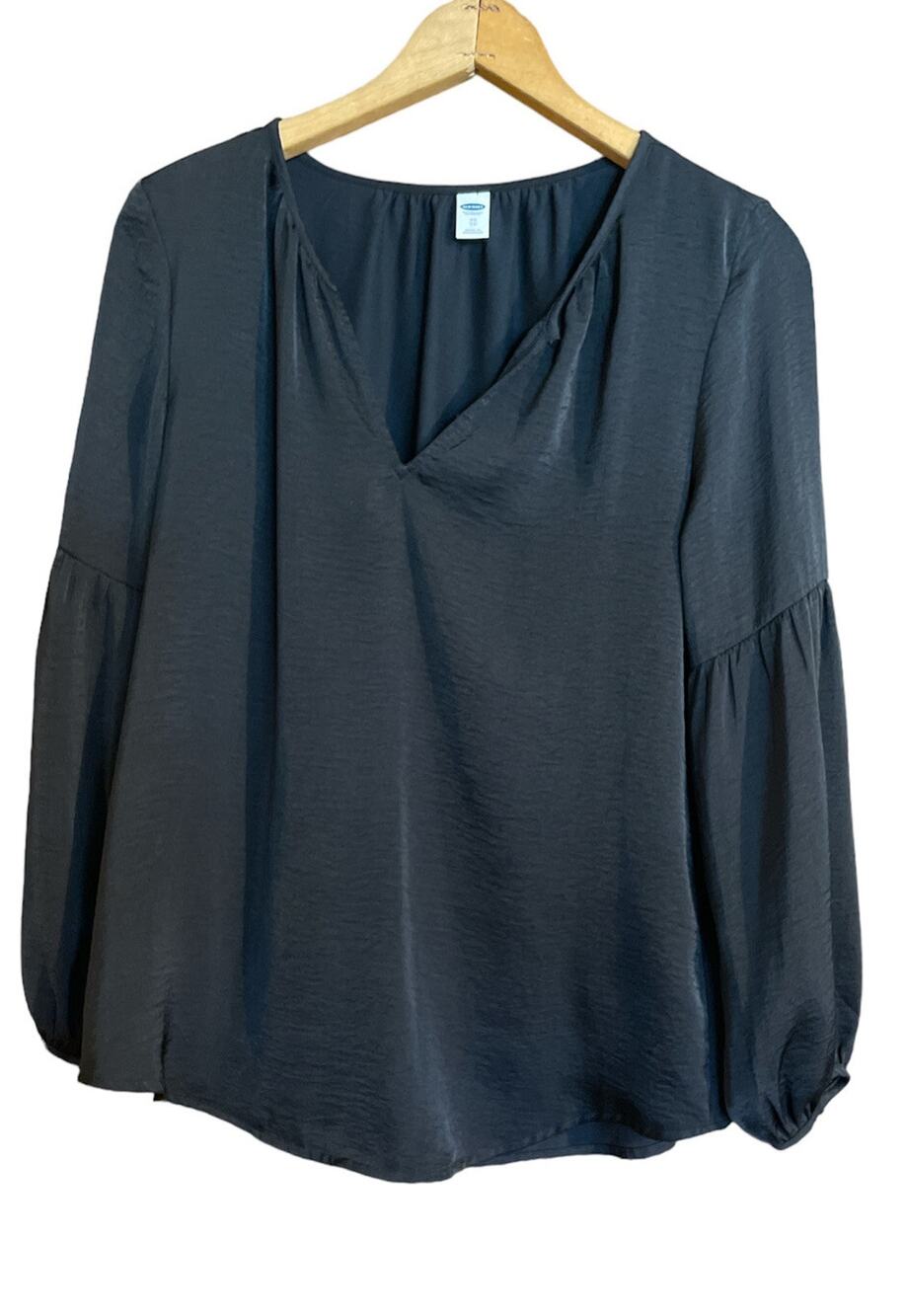 Old navy womens Black long sleeve v-neck blouse shirt size XS